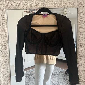 Long sleeve back crop top from Edikted